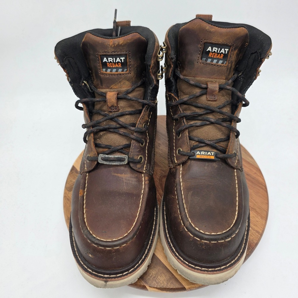 Ariat Rebar Wedge Composite Toe Waterproof Work Boots Mens 9.5 EE Brown 10046876 - Picture 6 of 12